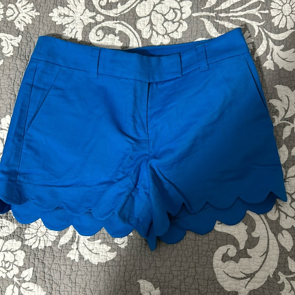 J.Crew blue scalloped shorts in size 2
